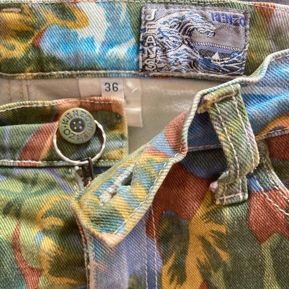 kenzo 90s high rise tiger pattern ankle jeans size 26” - Picture 3 of 3